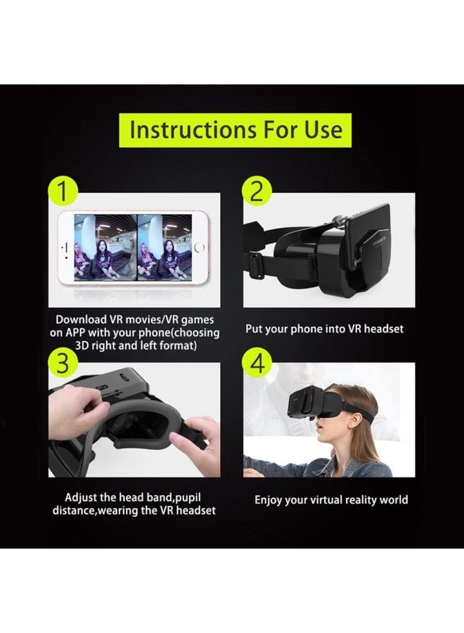 DUNISO VR Virtual Reality Headset,Adjustable VR Glasses for TV, Movies and Video Games,Ergonomic Design, Supports 3.5-7.2 Inch Mobile phones - Image 5
